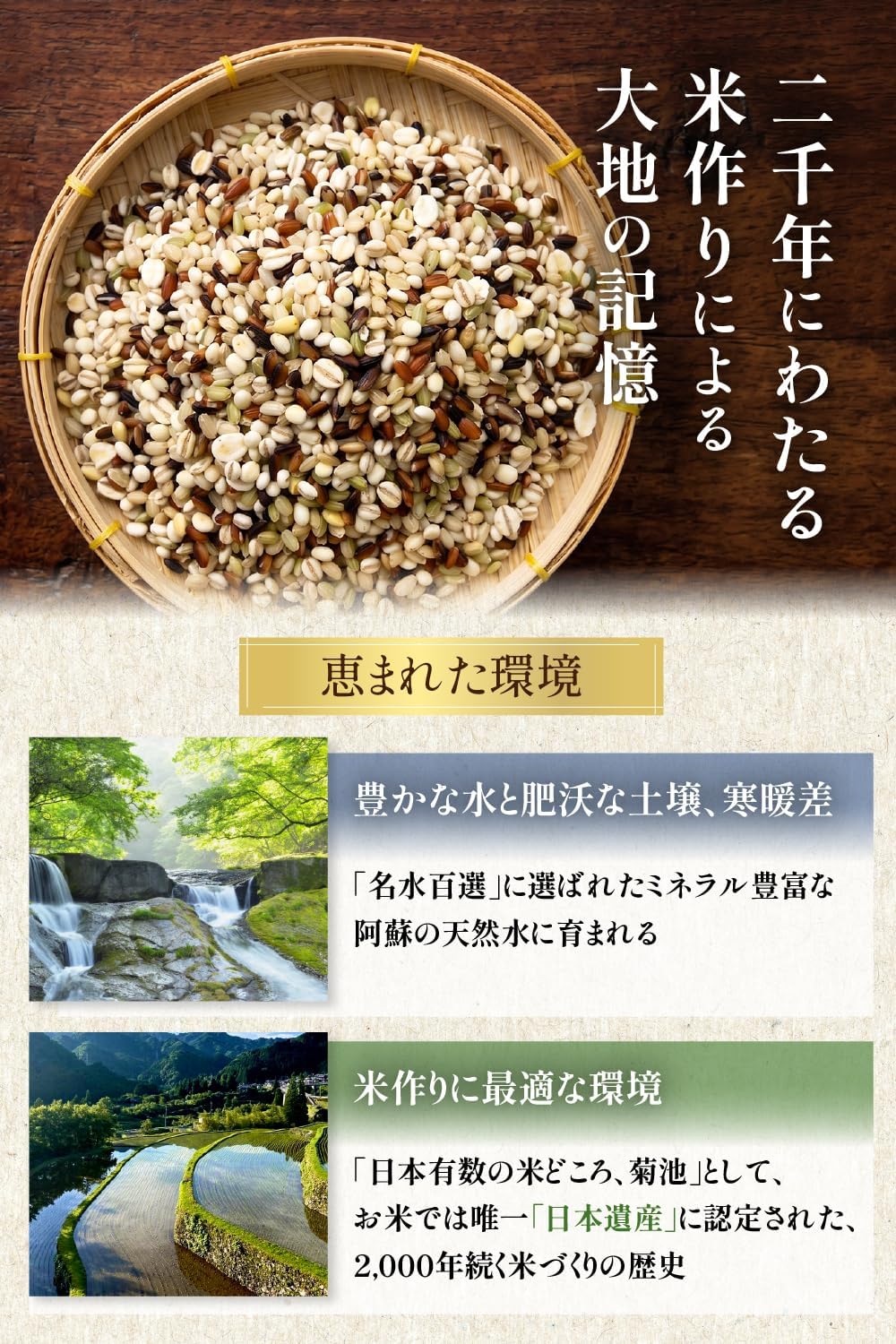 Mixed Grain Rice [Black Rice, Red Rice, Green Rice, Germinated Brown Rice, Mochi Barley, Barley, Mochi Brown Rice] from Kumamoto, Vacuum-Packed, Zero Residual Pesticides, Convenient with Zipper
