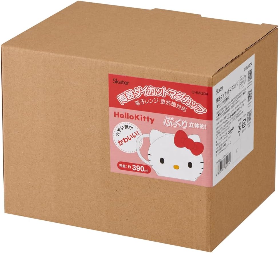Skater CHMGD4-A Hello Kitty Sanrio Ceramic Mug, 13.8 fl oz (390 ml), Die Cut