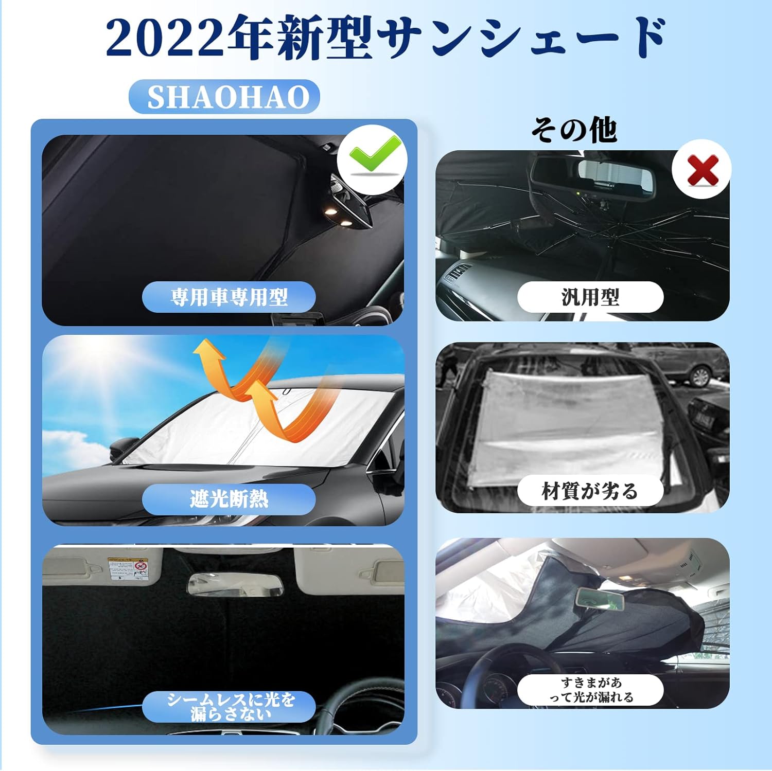 SHAOHAO Toyota Harrier Sun Shade 80 Series Sun Visor Car Sun Shade Genuine Accessories Car Sun Shade Shade for Windshield Car Accessories Storage Interior Parts UV Protection Folding Easy Installation