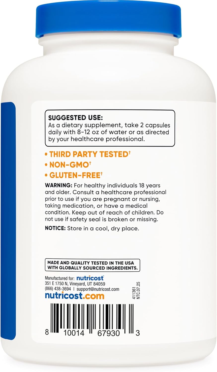 Nutricost L-Carnitine 1000mg, 240 Capsules, Non-GMO, Gluten Free