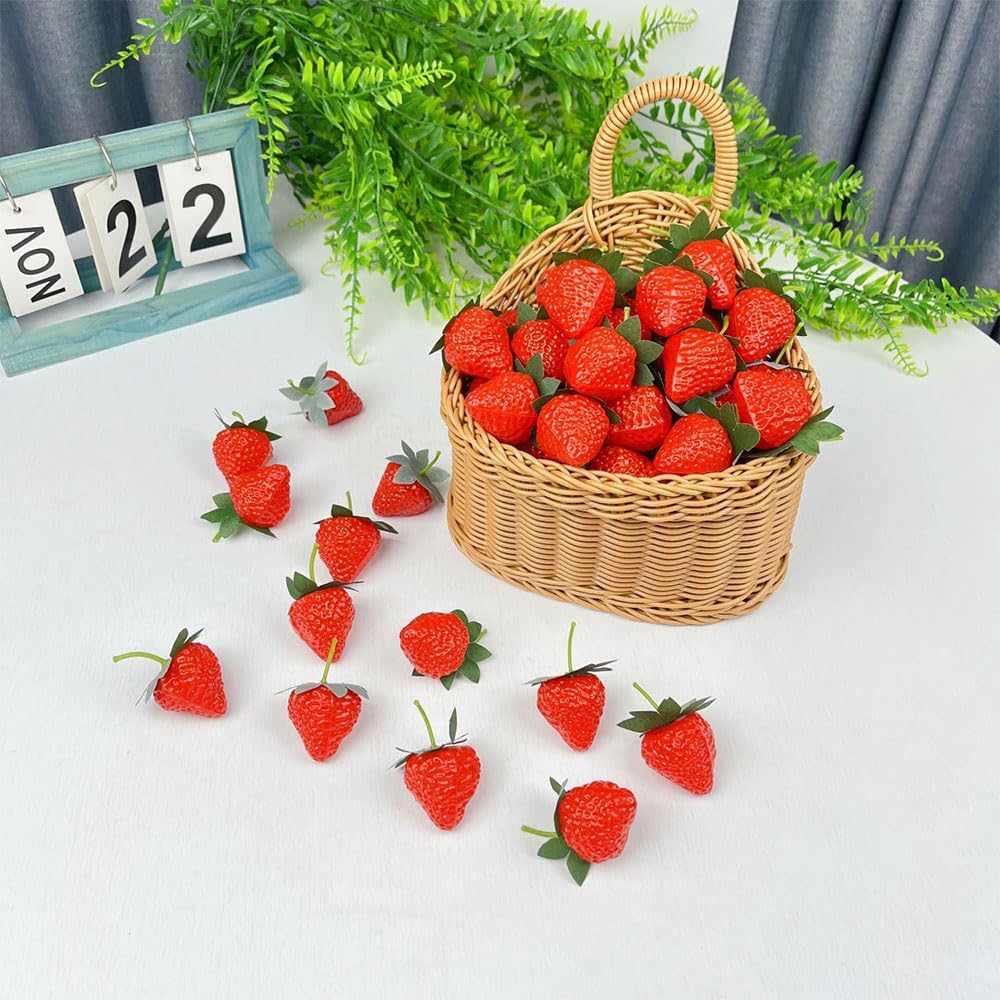 Set of 20, Strawberry, Strawberry, Life-like, Food Sample, Cake Shop, Fruit Shop Display, etc. (1.4 x 1.2 inches (3.5 x 3 cm)