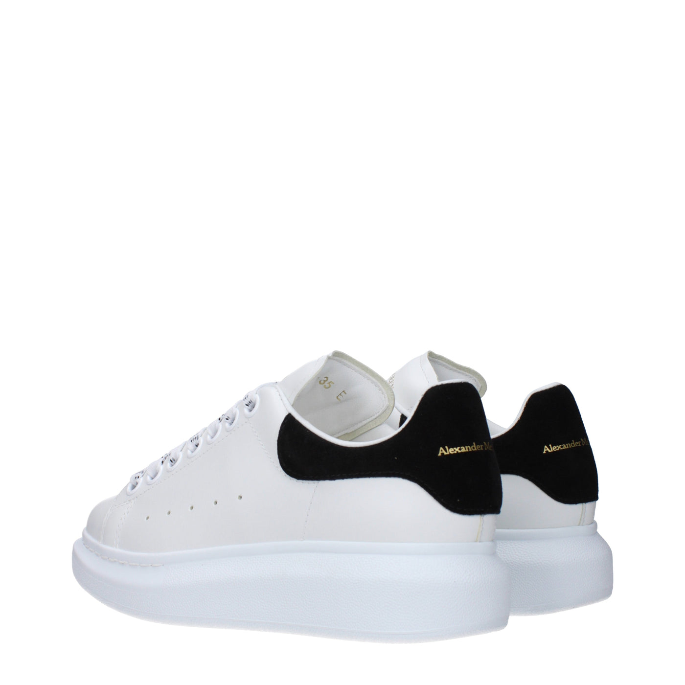 Alexander McQueen アレクサンダーマックイーンスニーカー特大女性レザーホワイト/ブラック - Image 4