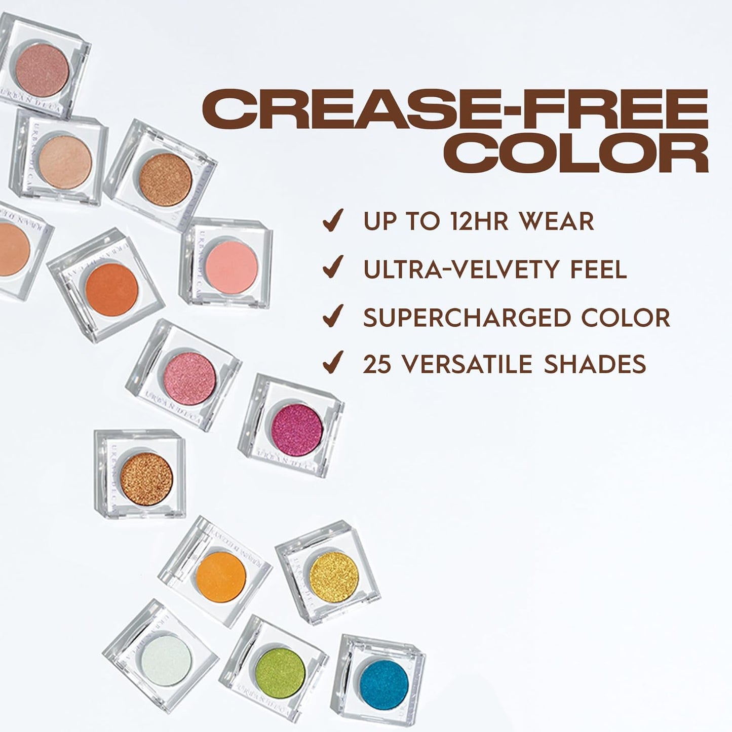 Urban Decay 24/7 Sombra de ojos de larga duración - Sombra de ojos compacta de alta pigmentación, color suave y mezclable, hasta 12 horas de duración, maquillaje sin arrugas, acabados mate, satinado