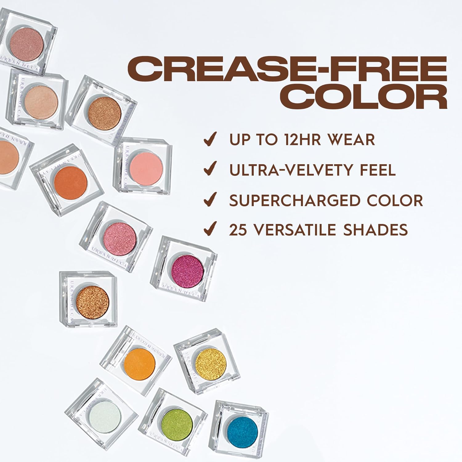 Urban Decay 24/7 Sombra de ojos de larga duración - Sombra de ojos compacta de alta pigmentación, color suave y mezclable, hasta 12 horas de duración, maquillaje sin arrugas, acabados mate, satinado