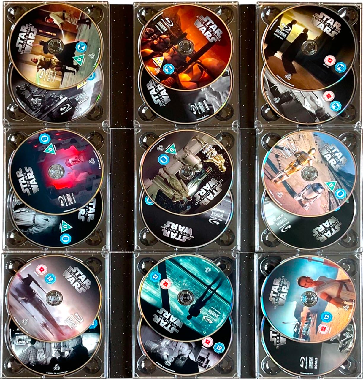 Star Wars: The Skywalker Saga / Complete 1-9 Movie Collection (18-Disc Box Set / Extra Bonus Features / 1977-2019) [9 Movies] [Blu-ray] [Region Free]