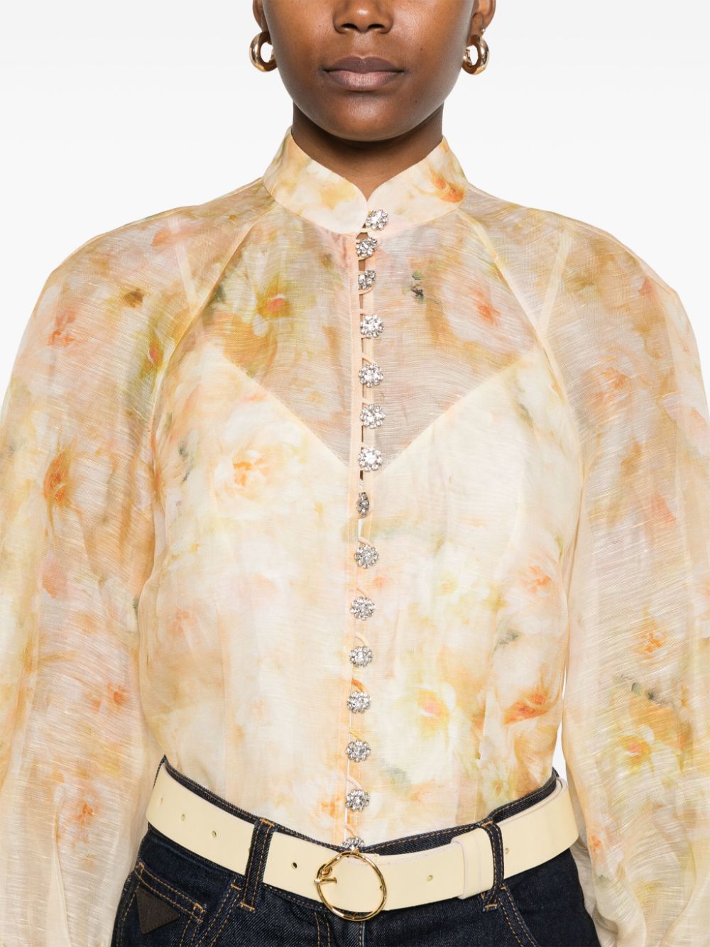 Zimmermann Zimmermann Crushプリントリネンシャツ - Image 4