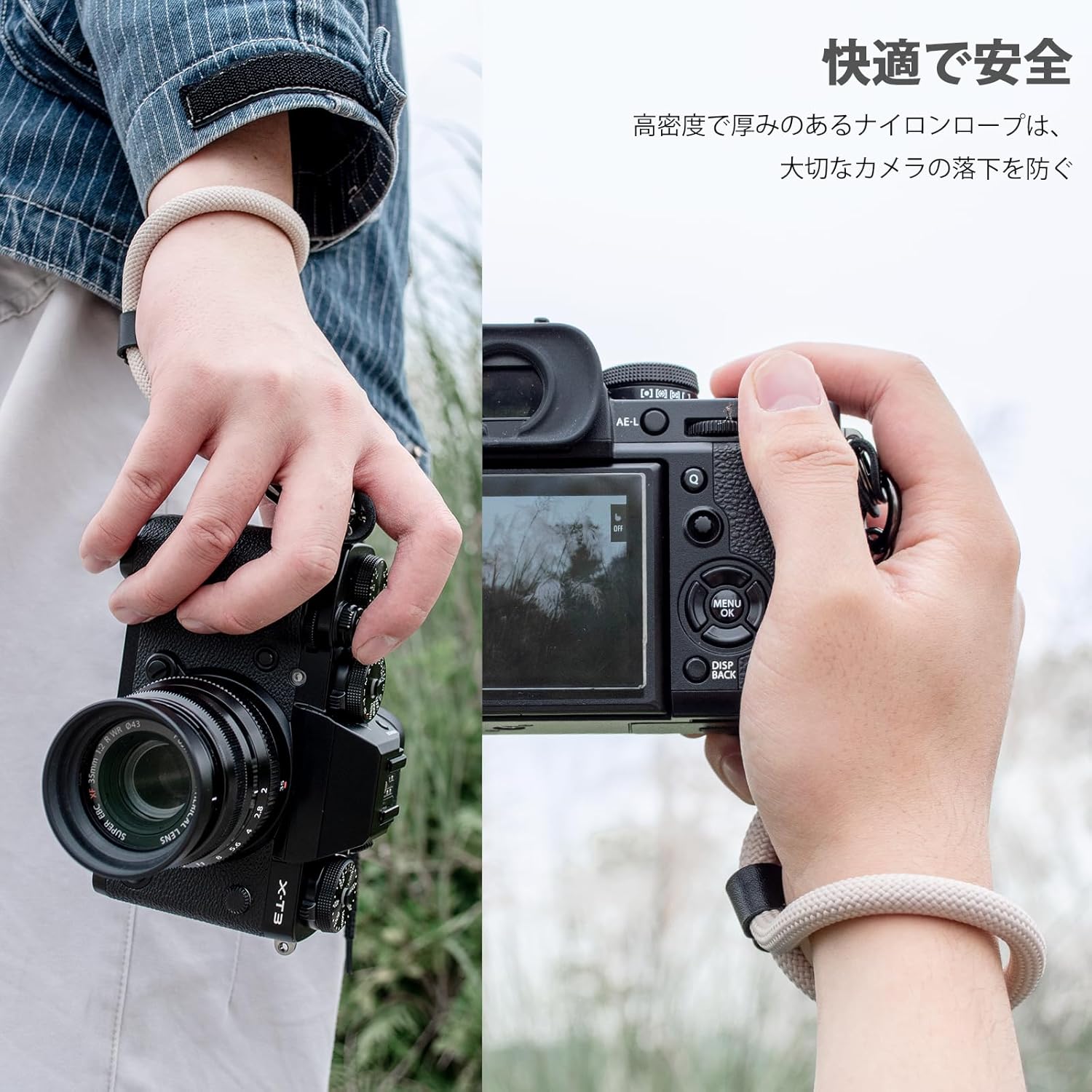 VOVMOEYA Hand Strap, Camera Wrist Strap, Compatible with Fujifilm, Sony, Canon, and Nikon Cameras, Adjustable Length, Armrest with Ring, Quick Detachment, For Small Cameras, Stylish, Compatible with