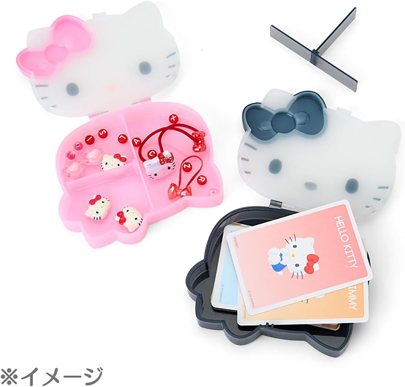 Sanrio 337927 I Love Hello Kitty Clear Accessory Case, Black, Storage