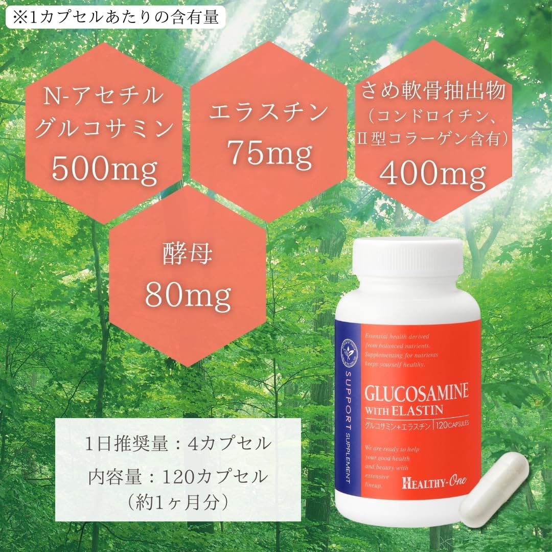 Bitaka Shoji HEALTHY-ONE Support Series (Mandarin Label) (1 Piece, Glucosamine with Elastin)