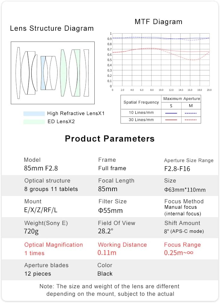 AstrHori 85mm F2.8 Full Frame Macro Tilt-Shift Manual Focus Prime Lens for L-Mount Cameras such as Leica L-Mount FP for L-Mount Cameras such as Leica L-Mount for L-Mount Cameras for L-Mount Cameras
