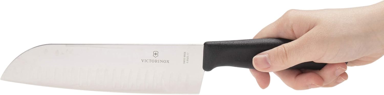 Victorinox 6.8523.17-X1 Swiss Classic Tri-Cut Knife, Dishwasher Safe, Multi-Purpose, 17cm, Black, Ergonomically Designed, Lightweight and Easy to Handle