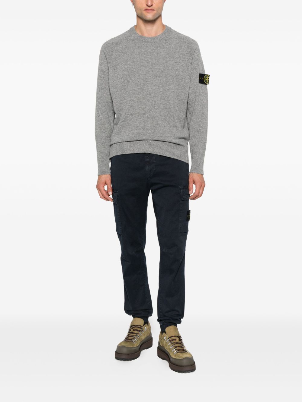 Stone Stone Island Logo Cotton Cargo Trousers - Image 4