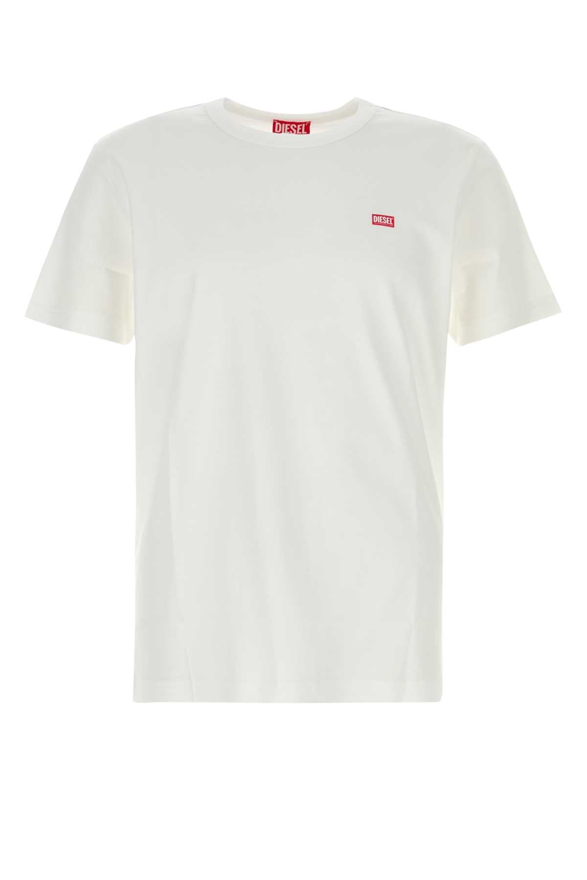 Diesel ディーゼルホワイトコットンTミエゴールK77 Tシャツ - Image 4