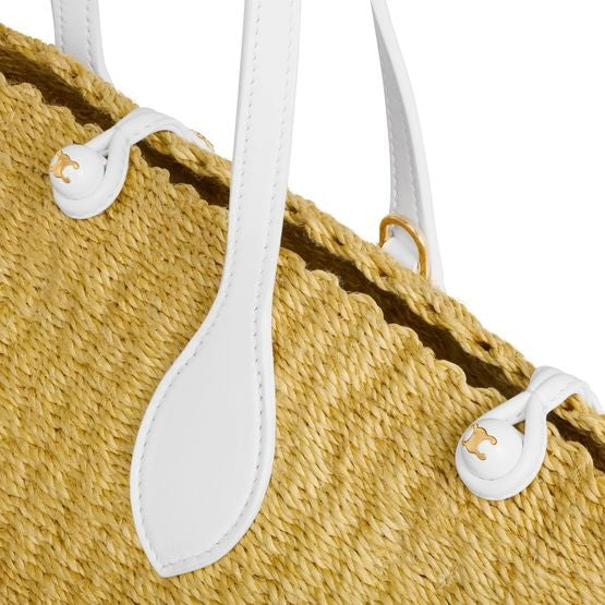 CELINE Small Triomphe beads basket in sisal and calfskin - Image 4
