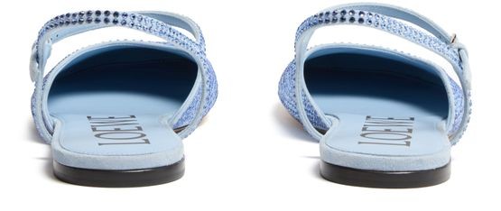 LOEWE Toy ankle strap ballerinas in suede and strass - Image 4