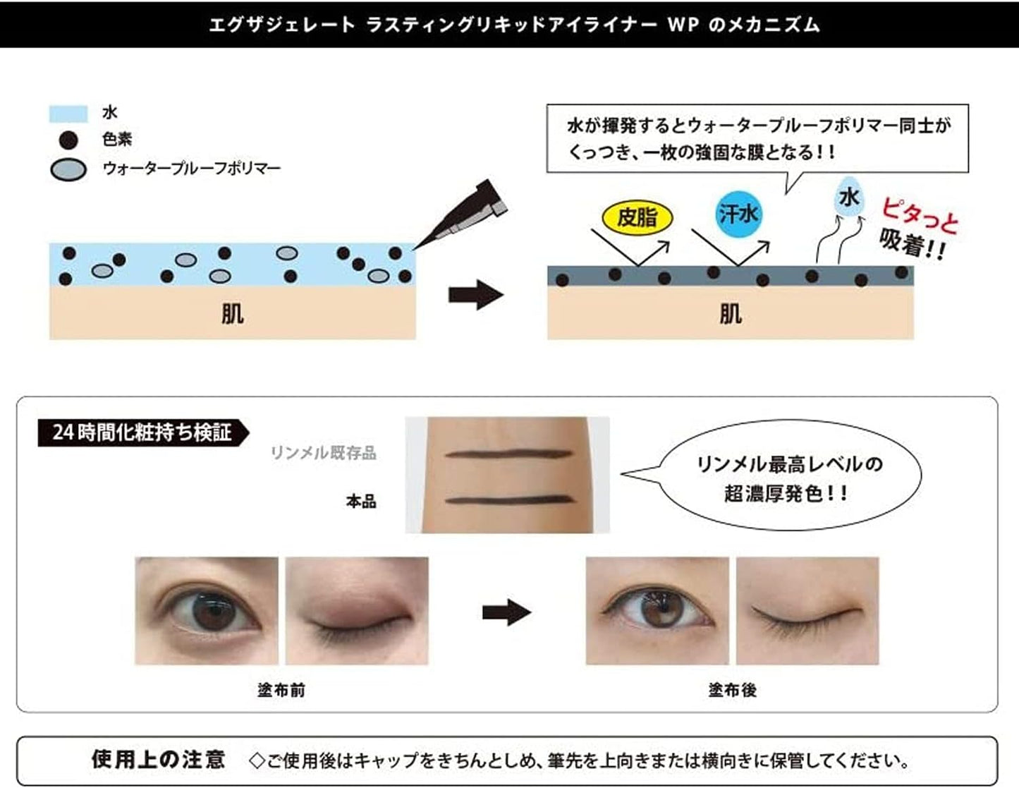 リンメル エグザジェレート ラスティングリキッドアイライナー WP 004 ネイビーブルー 0.5ml