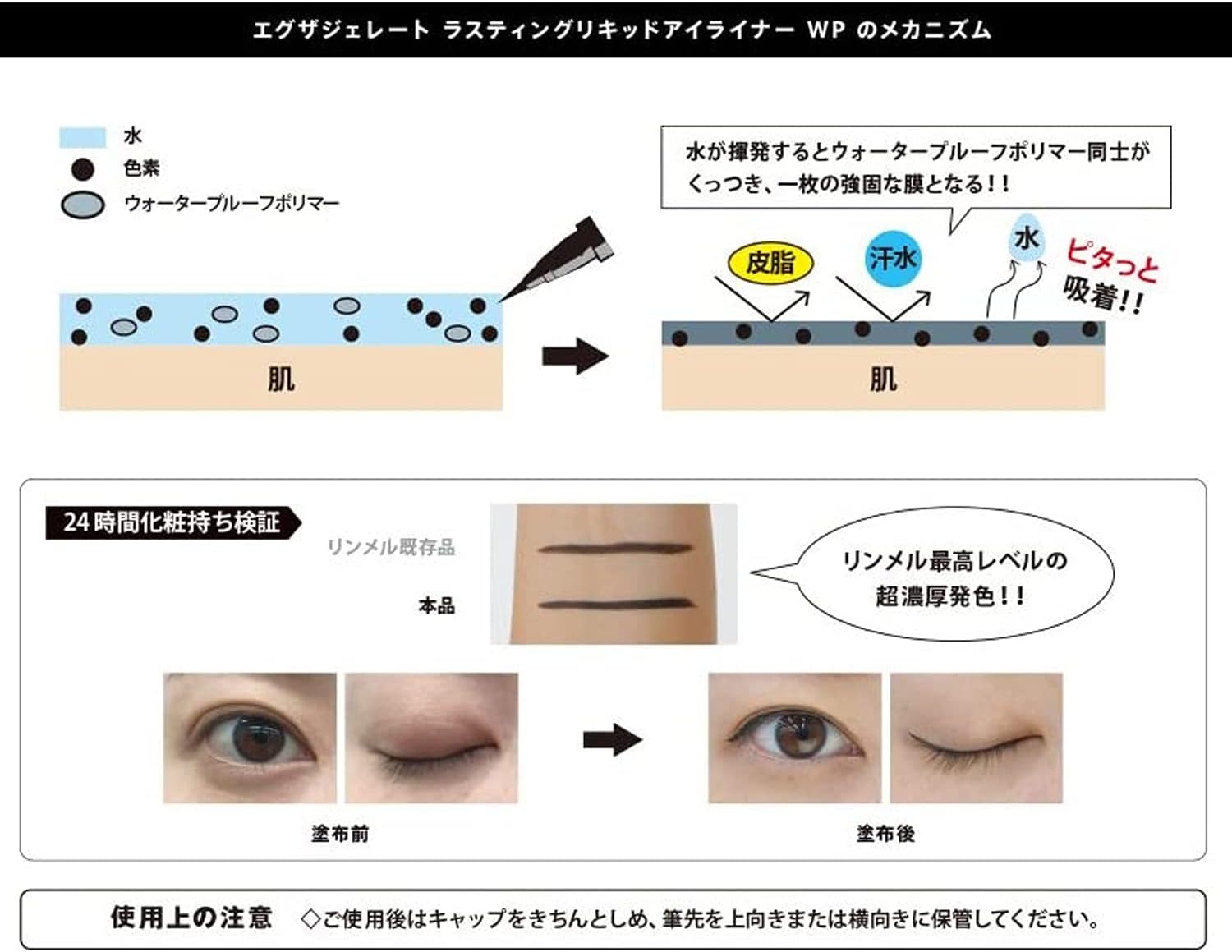 リンメル エグザジェレート ラスティングリキッドアイライナー WP 004 ネイビーブルー 0.5ml