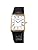 Seiko SWR052 Men's Wristwatch, Square Design, Quartz, White Dial x Black Leather Band