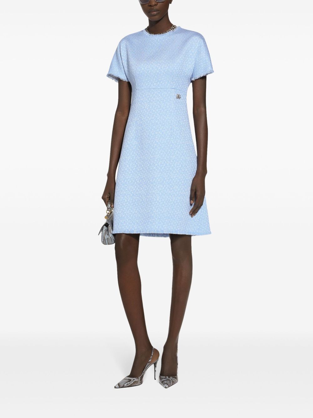 Dolce  Gabbana DGロゴ付きのDolce＆Gabbana Rachel Tweedドレス - Image 4