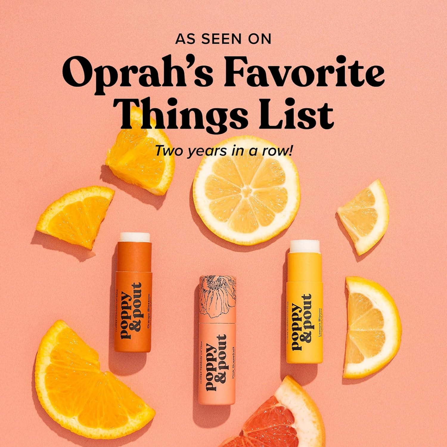 Poppy & Pout Bálsamo labial totalmente natural, tubo de cartón de 0.3 onzas, relleno a mano, cera de abejas, vitamina E, aceite de coco orgánico, libre de crueldad (flor de limón)