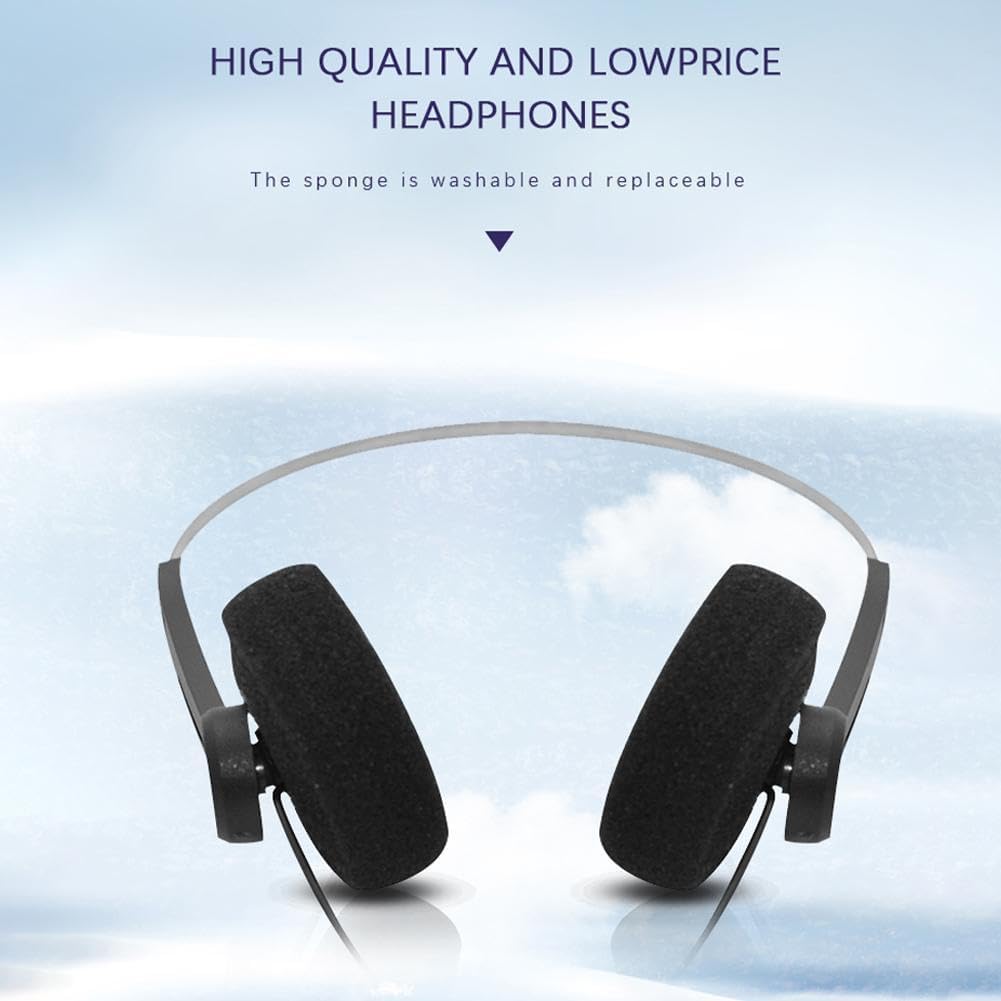 Both-Ear Headset Headphones Wired Earphones 3.5mm Round Head Phones Retro Over-Ear Headphones Compact Lightweight Earphones Retro Vintage Design Headphones Headset