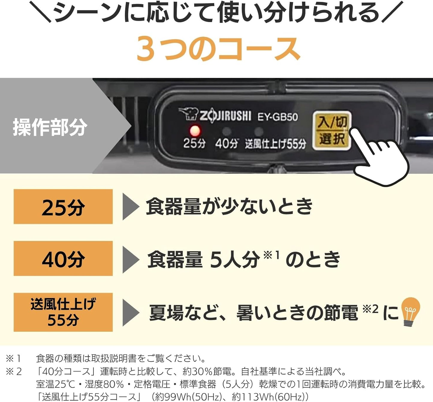Zojirushi Dish Dryer Large Capacity for 5 Sets of Dishes Vertical Space-Saving 2-Tier Gray EY-GB50AM-HA