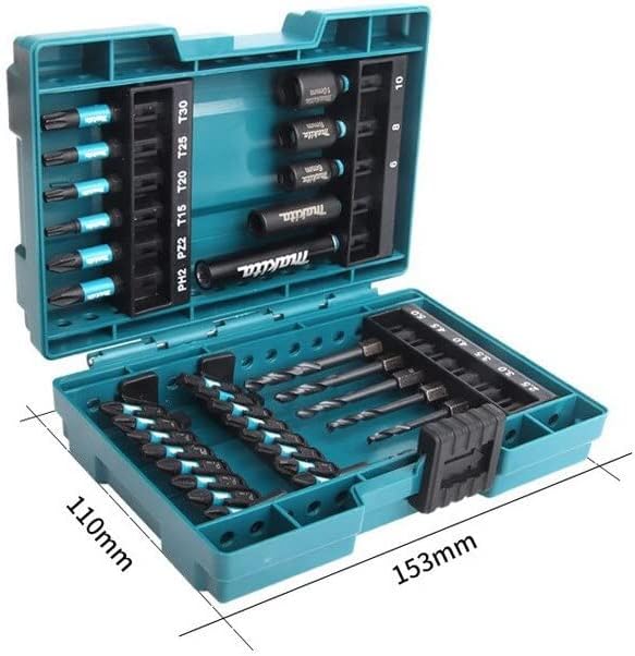 Makita Impact Driver Bit Socket Drill Bit 33-Piece Set with Hex Shank 0.25 inch (6.35 mm) Case E-06622 [Parallel Import]