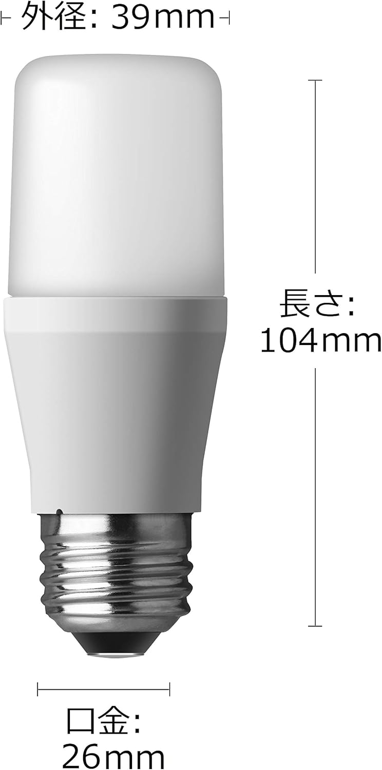 Panasonic LED Light Bulb, Base Diameter 1.02 inches (26 mm), 60W Bulb Equivalent, Warm White (8.4W), General Bulb/T-Type, Compatible with Sealed Fixtures, LDT8LGST6
