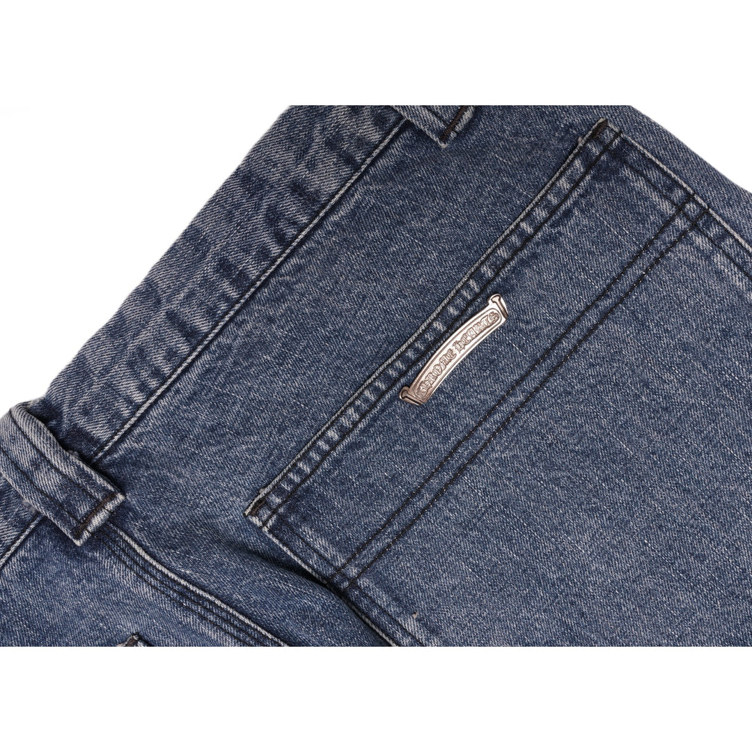 CHROME HEARTS RED/WHITE/BLUE '18 PATCH' CARPENTER JEAN