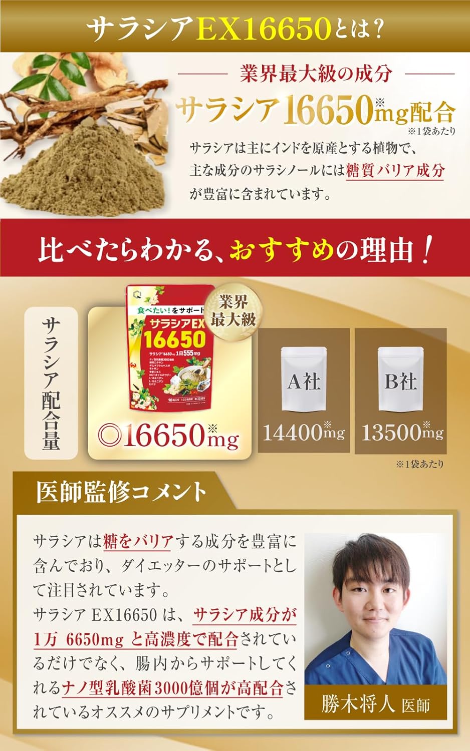 【Physician-Supervised】 Salacia 16650mg 【Carbohydrate x Fat W Barrier】【 Nano-type Lactic Acid Bacteria 30 Billion x 9 Selected Ingredients】GMP Domestic Factory Manufactured 90 Tablets 30-Day Supply