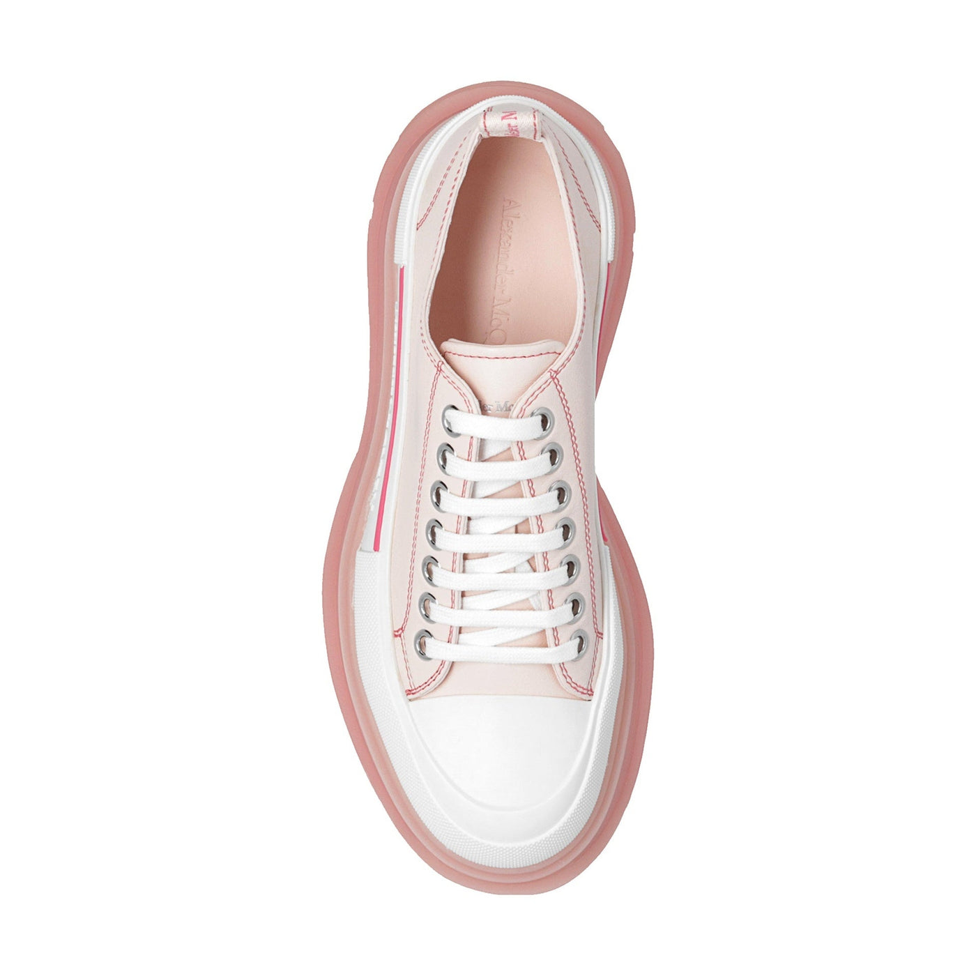 Alexander Mcqueen アレクサンダーマックイーントレッドスリックレザースニーカー - Image 4