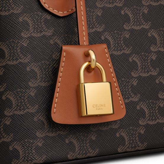 CELINE teen Honorine bag in Triomphe canvas and calfskin - Image 4