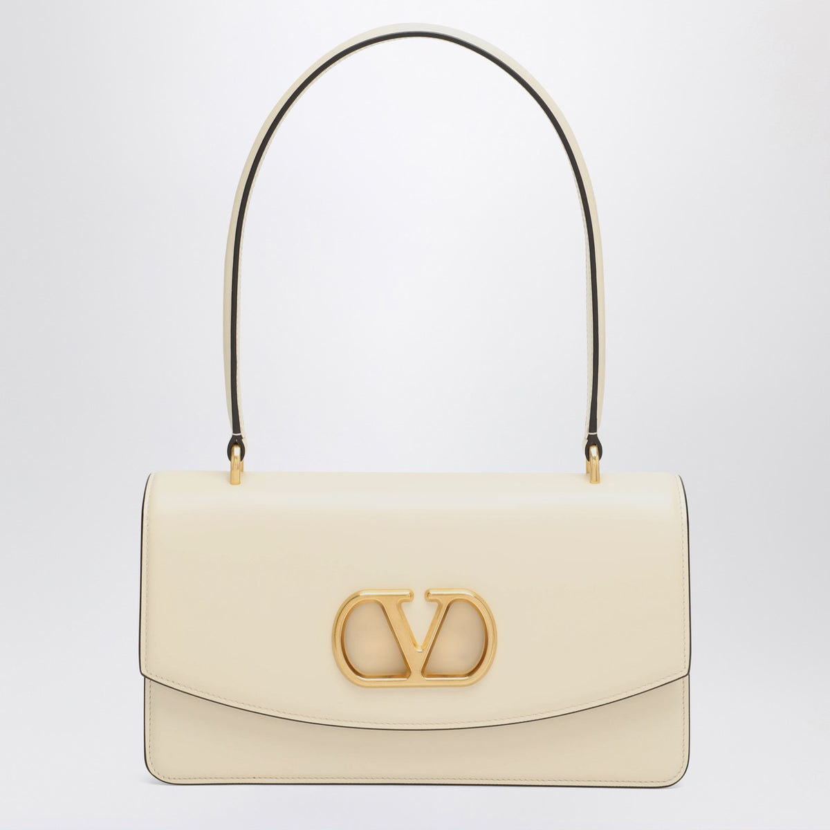 Valentino バターの白い光沢のあるカルフスキンのバレンティーノガラヴァニやるいバッグ - Image 4