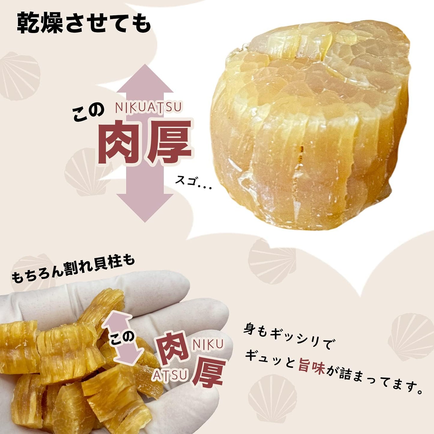 Hokkaido Scallop Pillar, Dried Clam Pillar, 10.6 oz (300 g), Includes Cooking Recipe, SA Size, Dry, Scallop, Delicious, Commercial Use, Liquor Serving