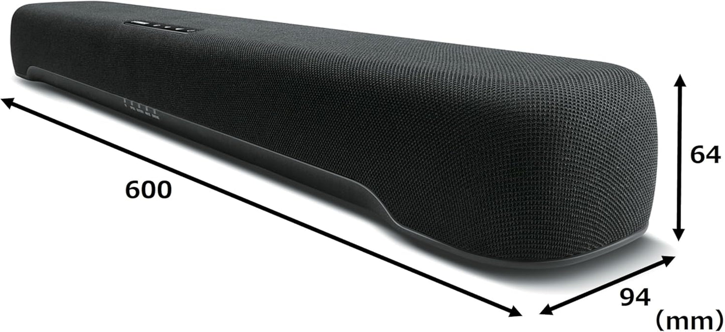 Yamaha SR-C20A Compact Sound Bar 23.6 inches (60 cm) Wide PC Gaming Speaker, Bluetooth Compatible, TV/PC/Smartphone, Black