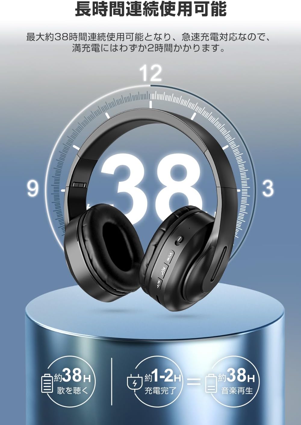ヘッドホン Bluetooth ワイヤレスヘッドホン 有線 無線 両用 Bluetooth5.3 低遅延 HIFI高音质 ヘッドフォン 最大42時間連続再生 オーバーイヤー ステレオ 密閉型 音漏れ防止 折り畳み可能 Type-C 急速充電 男女兼用 大きさ調整可 軽量 テレワーク/音楽/映画 日本語取説