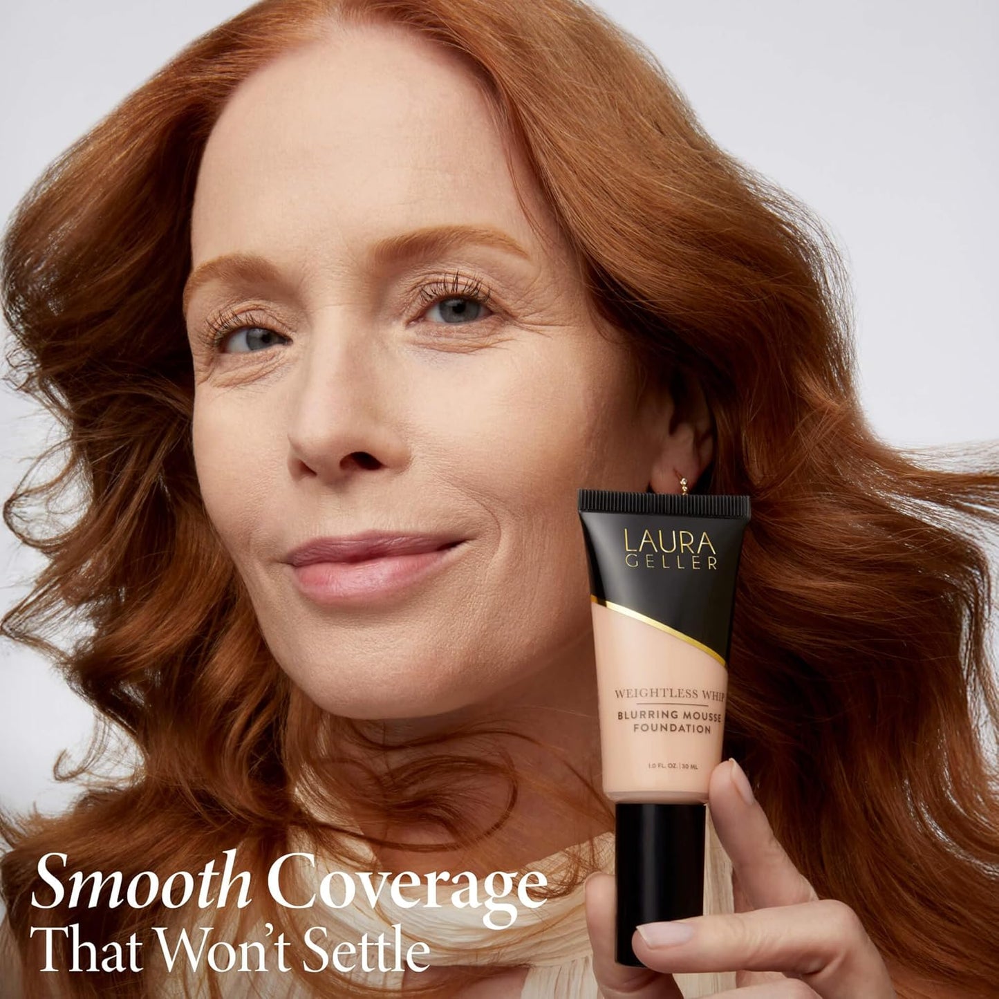 LAURA GELLER NEW YORK Weightless Whip Mousse Foundation - Golden Medium - Lightweight Blurring Foundation Makeup, Buildable, Soft Matte Finish, Minimizes Pores & Fine Lines, Hydrating, Mature Skin