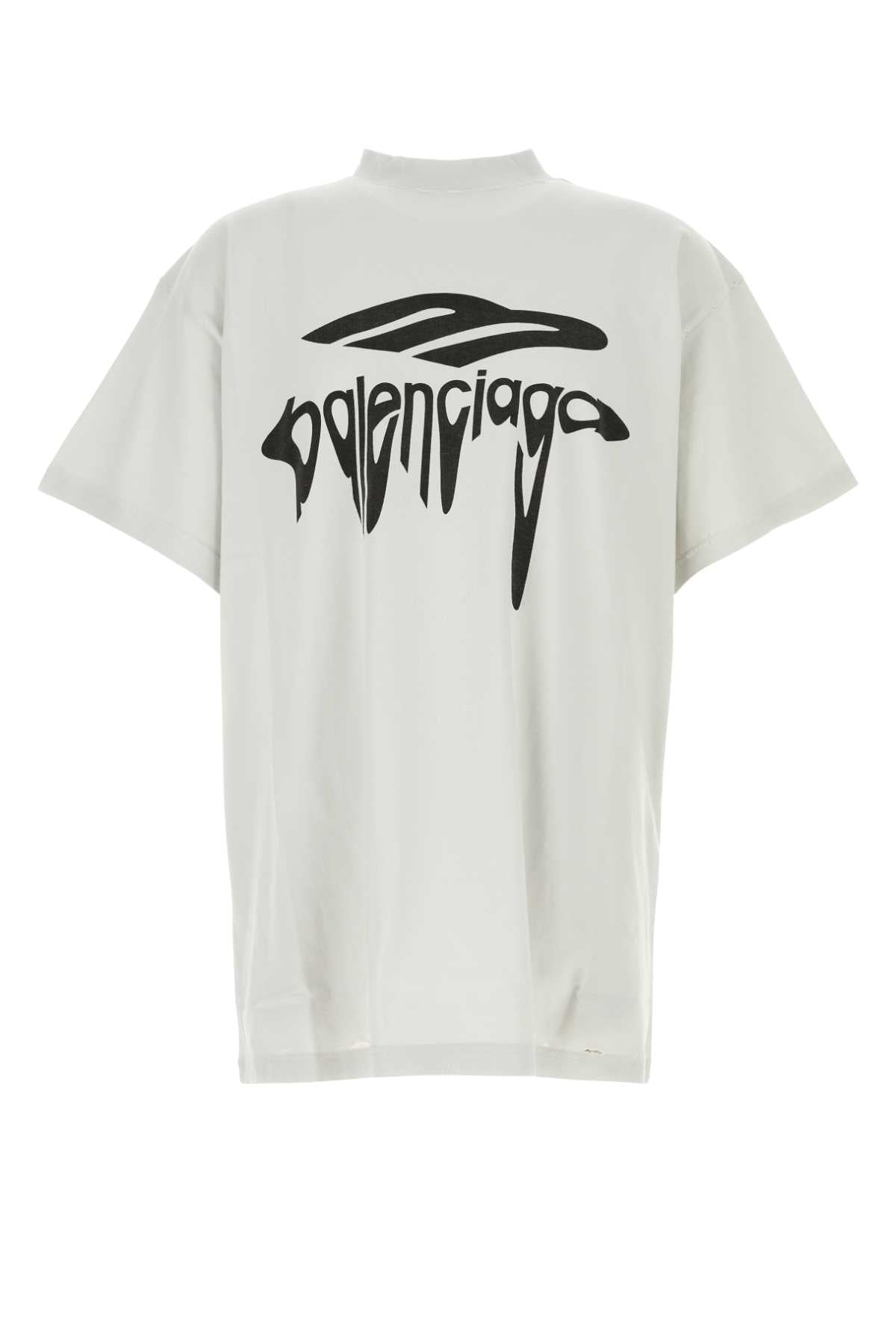 Balenciaga バレンシアガライトグレーコットン特大Tシャツ - Image 4