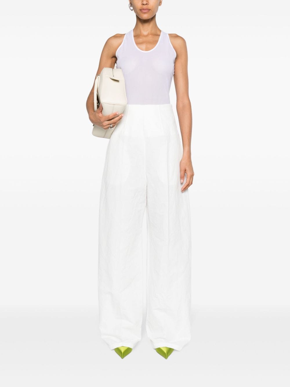 Sportmax SportMaxファッションリネンと綿のブレンドズボン - Image 4