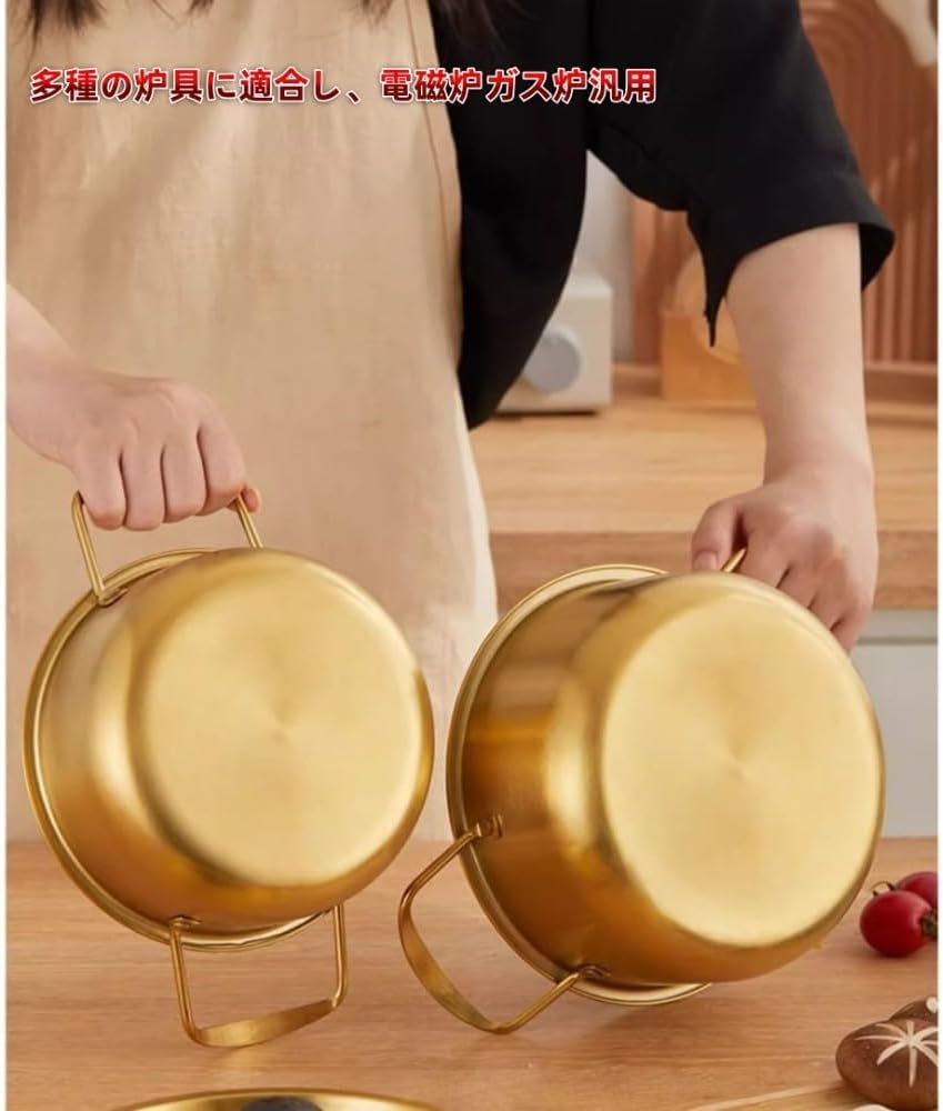 Korean Hot Pot, Ramen Pot, Single Person Instant Noodle Pot, Stainless Steel, Small, Two-Handed Pot, Lid Included, Heating Evenly, Fast Heat Conduction, Living Alone, For Home Use, Pasta Pot, Tabletop