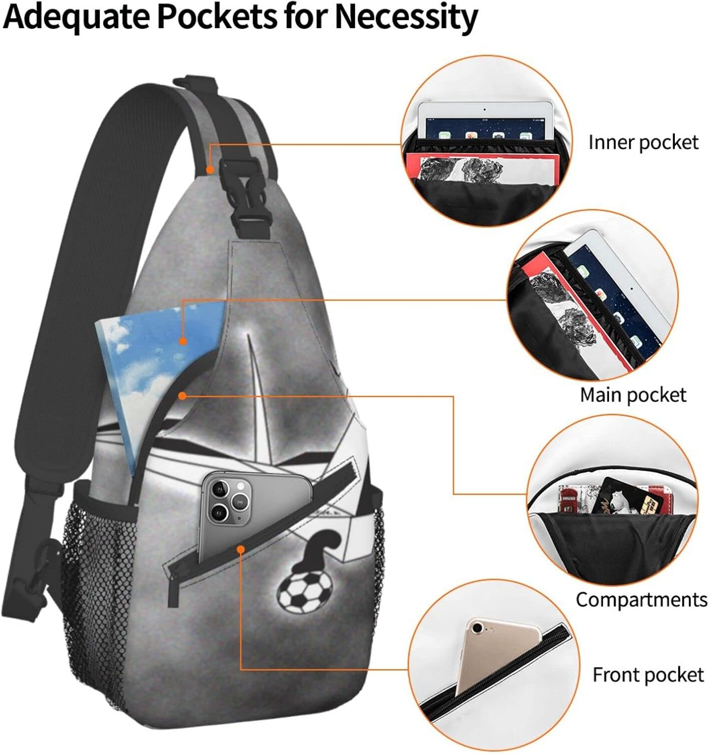 Iwate Gruja Morioka Shoulder Bag, Large Capacity, Shoulder Bag, Crossbody Bag, For Work Commutes, School, Travel, Events, Anime, Moe Goods, Multifunctional, Lightweight, Unisex, Gift, Sports School