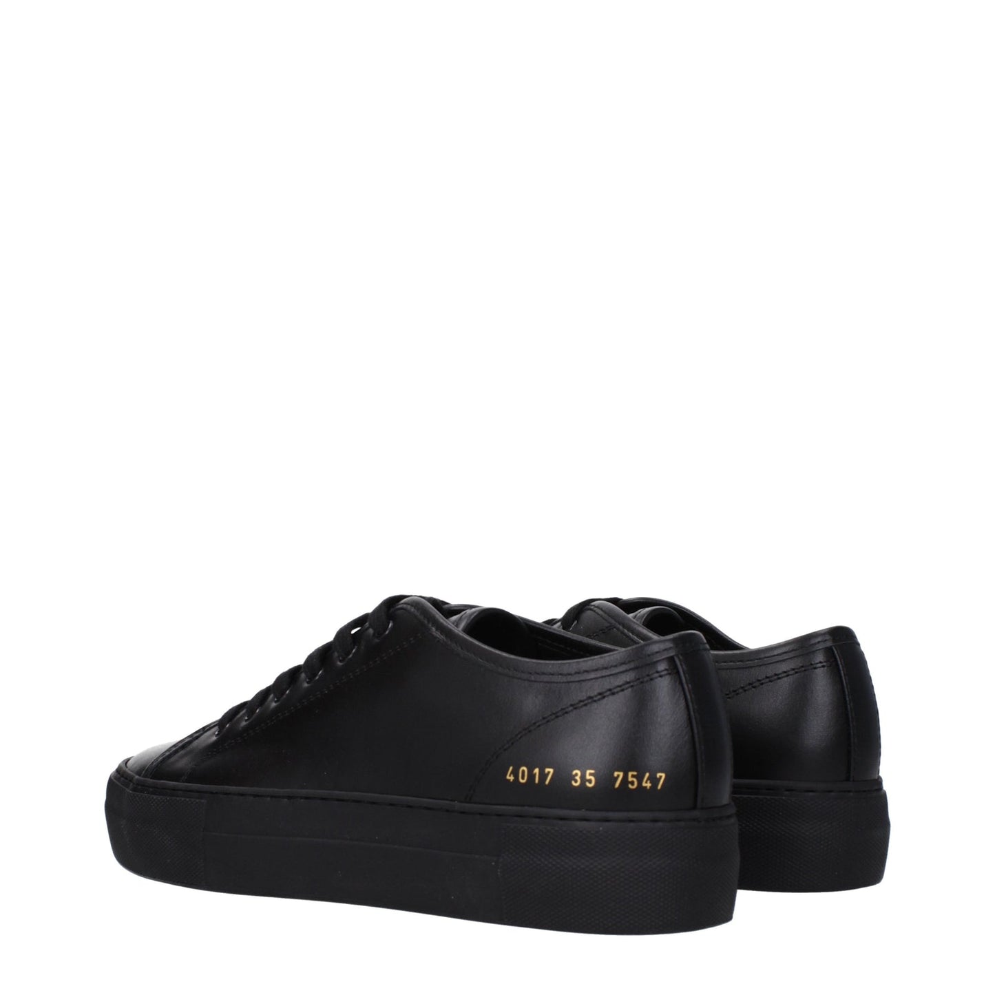 Common Projects 一般的なプロジェクトスニーカーレザーブラック - Image 4