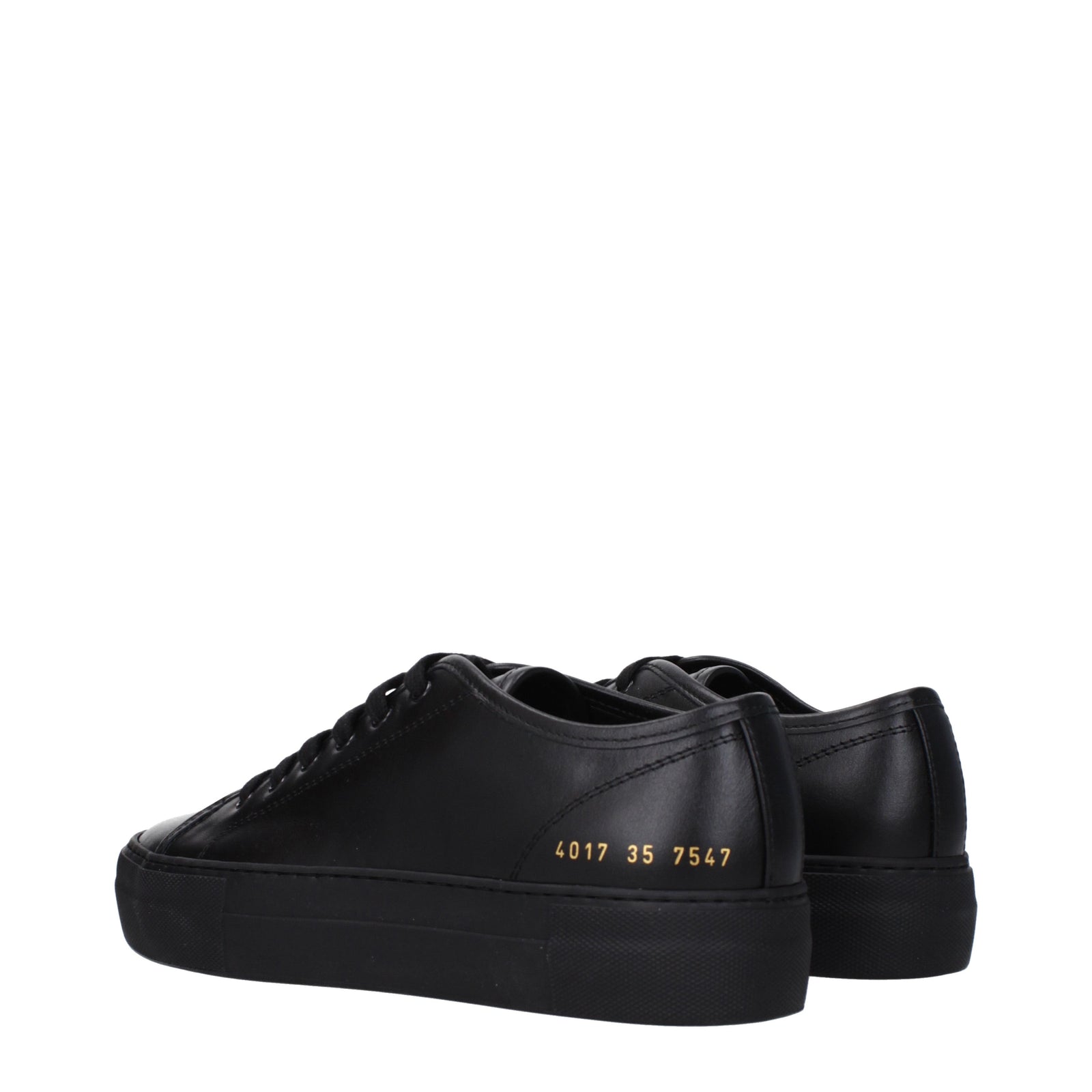 Common Projects 一般的なプロジェクトスニーカーレザーブラック - Image 4
