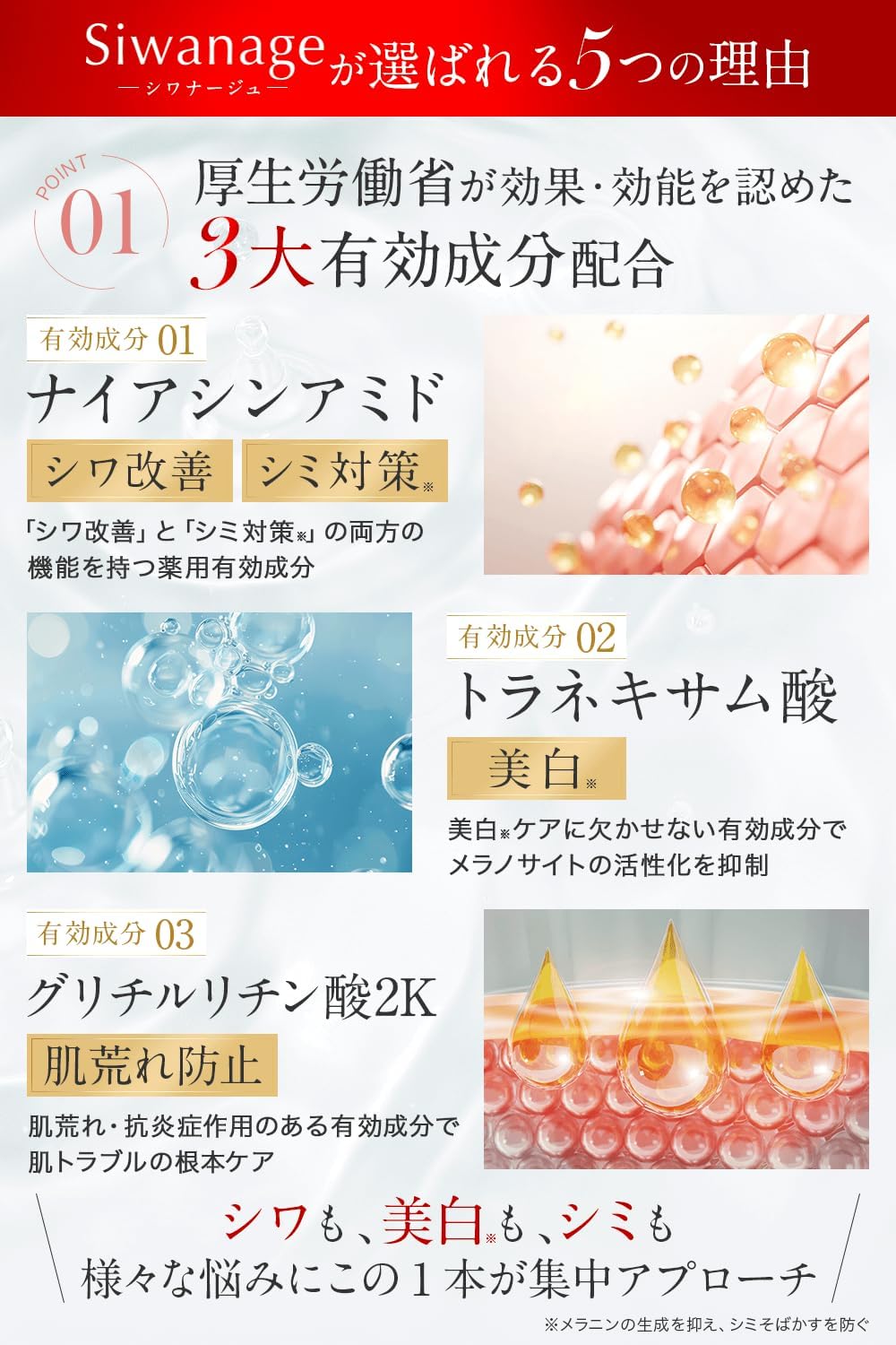 Nasolabial Line Wrinkle Improvement Niacinamide Formulated Medicated Whitening Wrinkle Cream Siwanage (Wrinkanage) / Mouth Wrinkles, Neck & Eye Cream/17 Kinds of Beauty Ingredients Formulated Rich