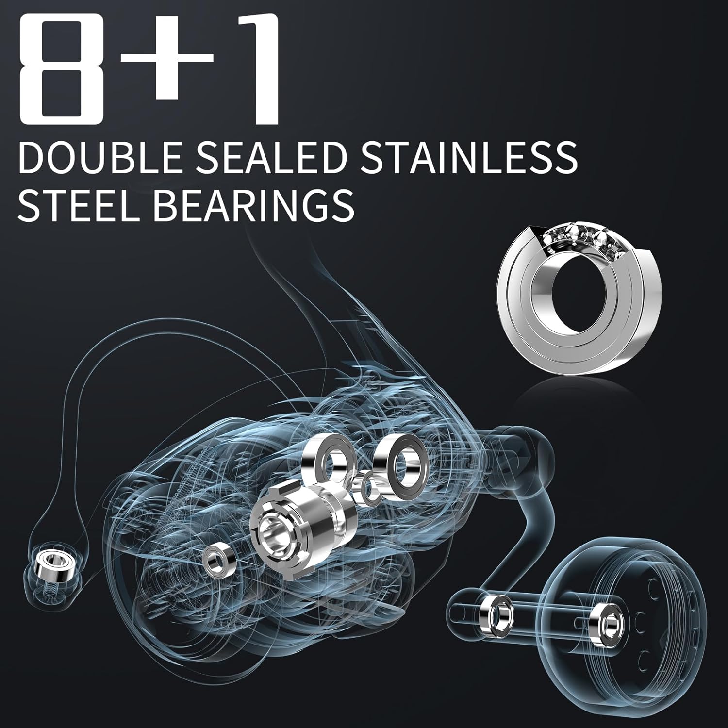 Ashconfish AK スピニングリール 2500 3000超強力メタルボディ 25ポンド以上のドラグ アンチリバースベアリング 8+1 ダブルシールドステンレススチールBBデザイン 海水&淡水釣り用