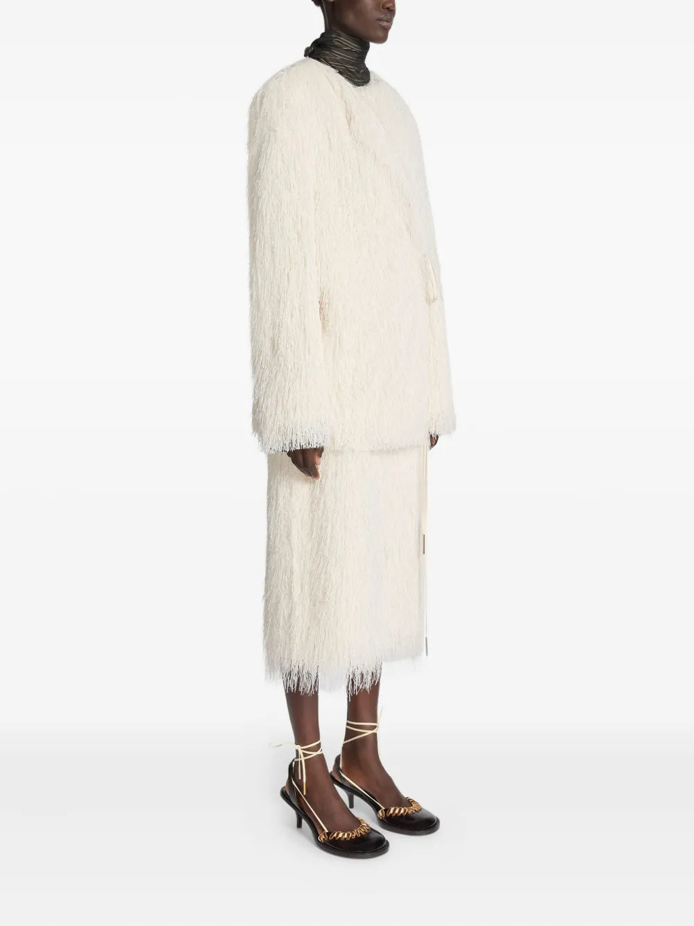 Monot Dries Van Noten Fringed Lap Jacket - Image 4