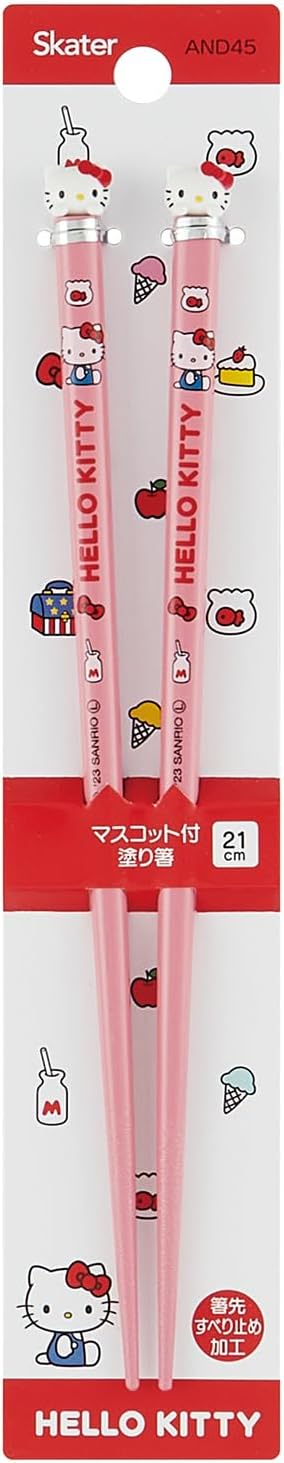 Skater AND45 Sanrio Hello Kitty Painted Chopsticks 8.3 inches (21 cm) with Mascot