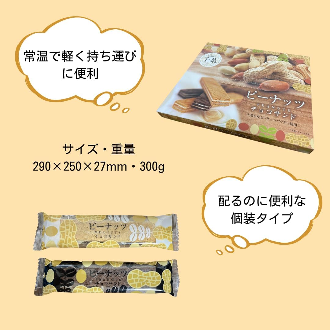 Chiba Souvenir "Peanuts Chocolate Sand" Pack of 20 Chiba Souvenir Candy