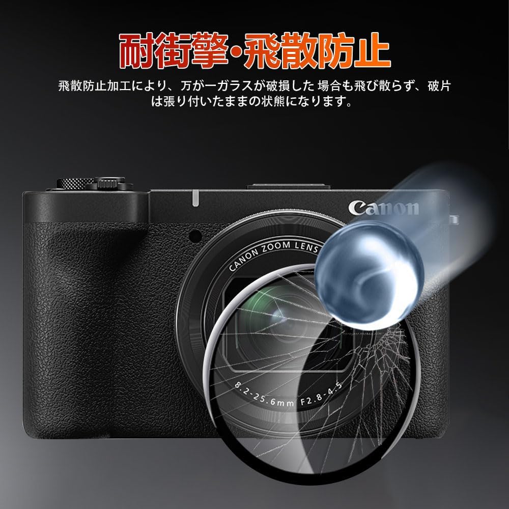 [1 Sheet] Canon PowerShot V1 Camera Lens Protective Film [HVUYAL] Asahi Glass 9H UV Filter, Lens Protection Filter, Lens Protection, Highly Transparent, Shatterproof, Shockproof, Stain Resistant