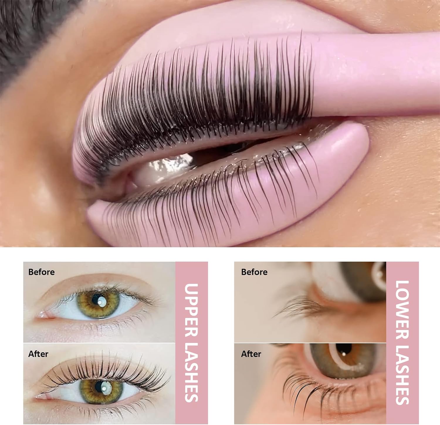 Libeauty Eyelash Lifts Silicone Pads Reusable Eyelash Perm Rod 4 Pairs Upper Eyelashes, 3 Pairs Lower Eyelash Pad, Eyelash Curl Pads, Lash Lifting Shield, Perfect for Lifting Eyelashes
